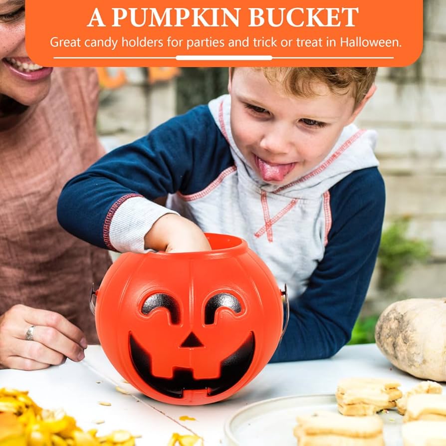 ハロウィン入れ物 Amazon.com: BESTOYARD Halloween Pumpkin Bucket, 7-Inch